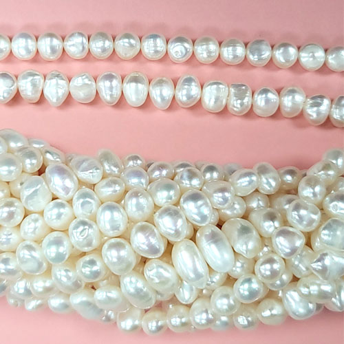 FRESHWATER PEARL SIDED 8.5-9MM WHITE